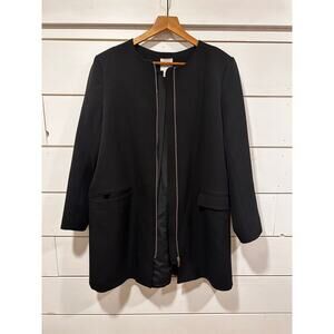 H&M Womens Black Dressy Jacket Overcoat Size 10